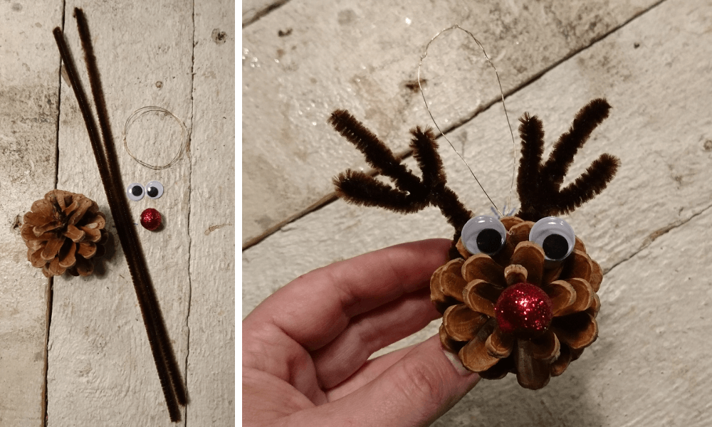 Koglerensdyr - DIY Rudolf/rensdyr af grankogle